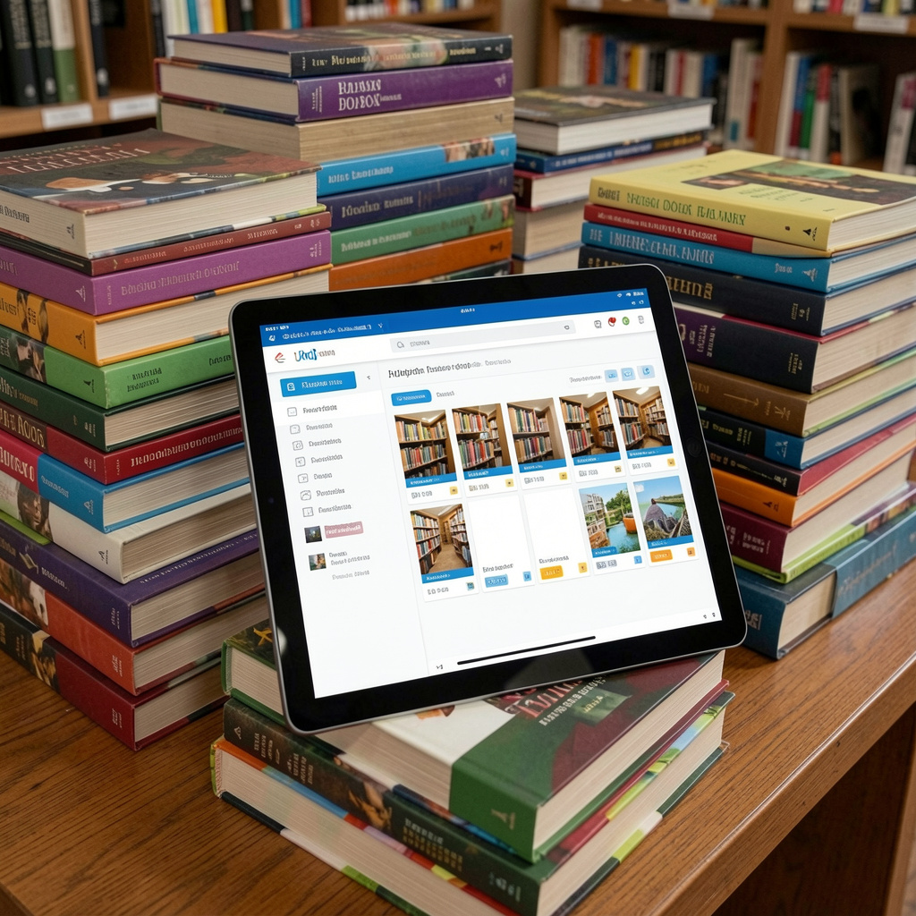 Samling av böcker och digitala resurser