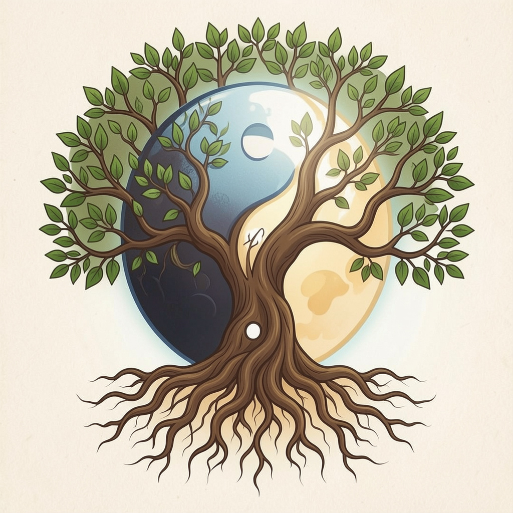 Symbolisk representation av balans i livet