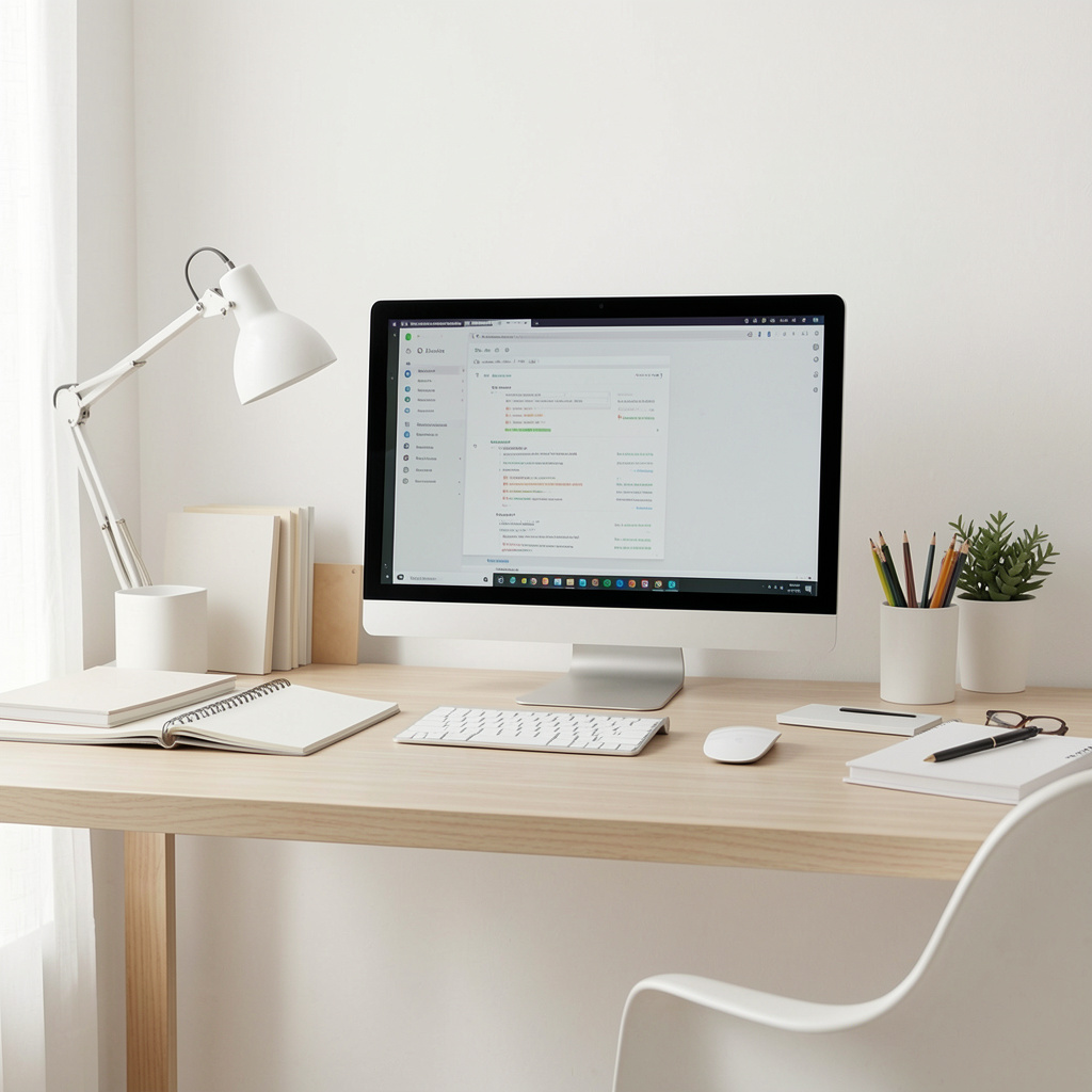 Minimalistisk och organiserad arbetsplats