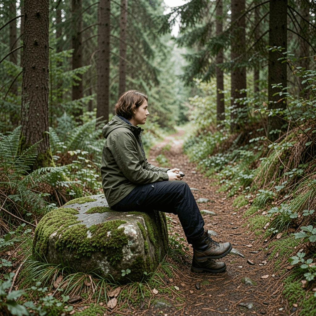 Person som tar en paus i naturen